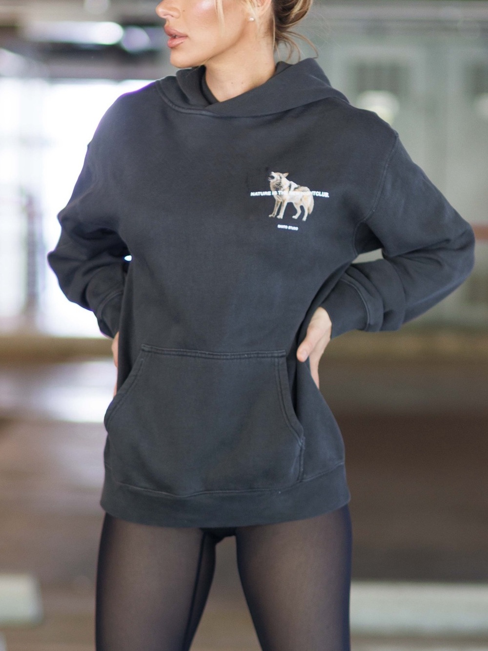 Men's Black Graphic Hoodie Sweater